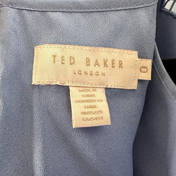 Ted Baker Cammey Scalloped Skater Dress Women's Blue Size 0 XS - Picture 7 of 7
